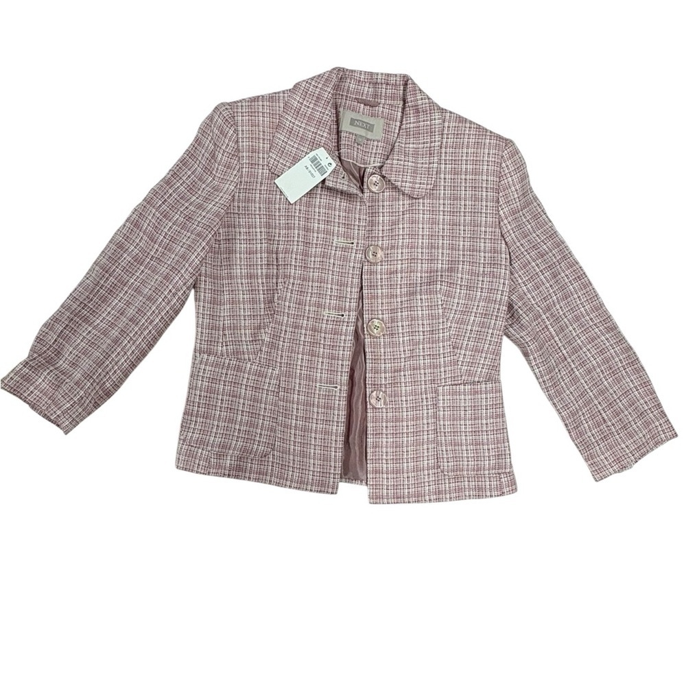 next Pink Plaid Women’s Blazer Jacket